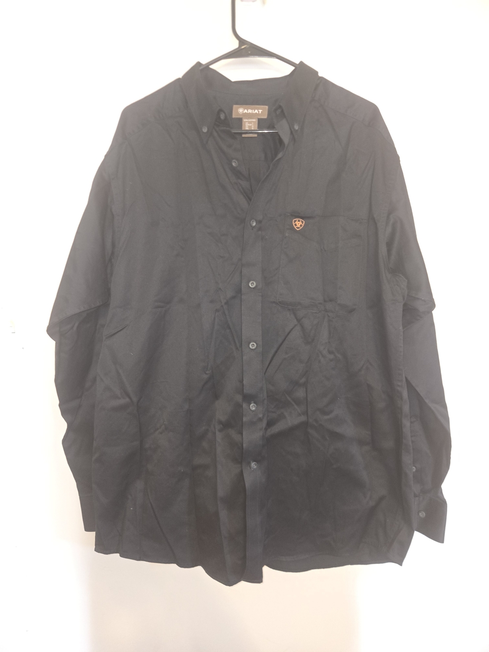 Mens Ariat Black Button Shirt Classic Twill Size Large